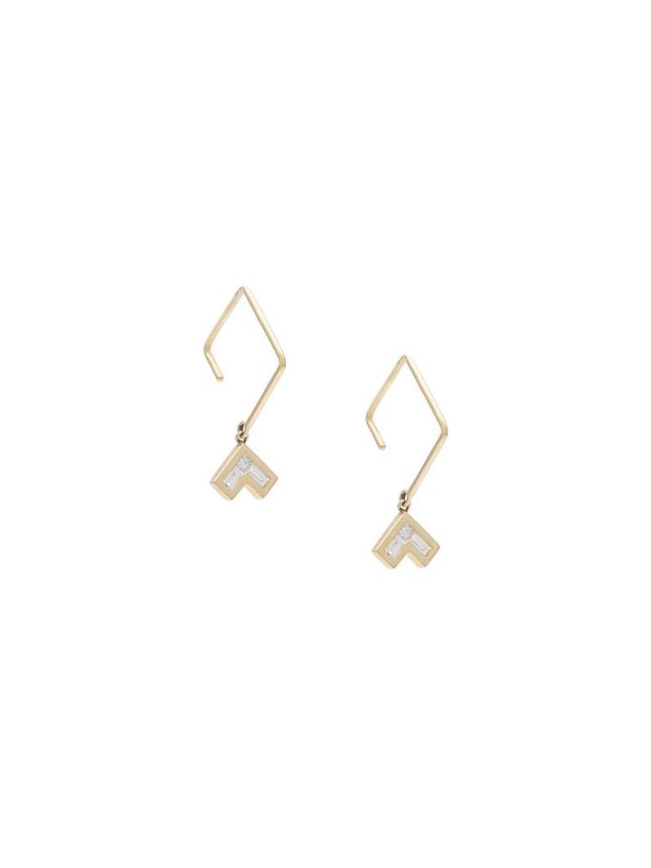 Azlee Cosmic Diamond Earrings, Women's, Metallic