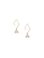 Azlee Cosmic Diamond Earrings, Women's, Metallic