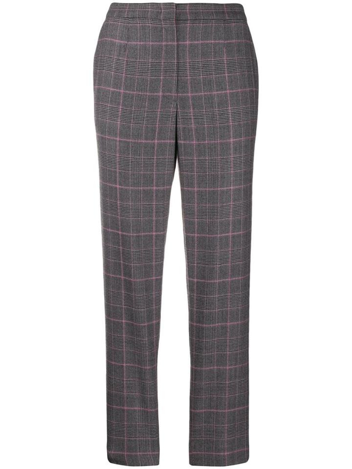 Escada Check Print Trousers - Grey