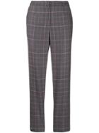 Escada Check Print Trousers - Grey