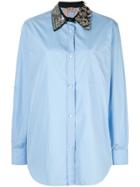 Nº21 Sequin Collar Button-up Shirt - Blue