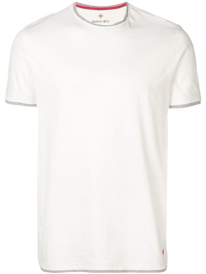 Manuel Ritz Contrast Trim T-shirt - White
