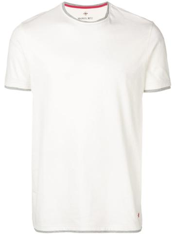 Manuel Ritz Contrast Trim T-shirt - White
