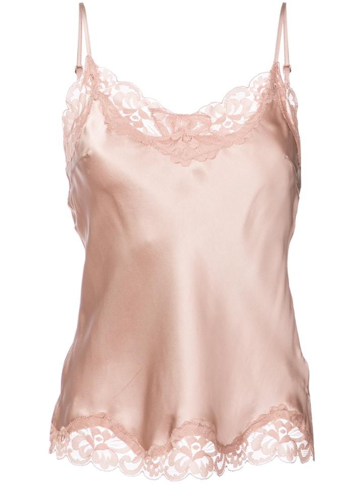 Gold Hawk Lace Trim Camisole - Pink & Purple