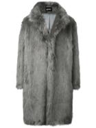 Misbhv Fur Effect Coat, Men's, Size: Small, Grey, Polyamide/polyester/acetate/viscose