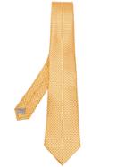 Canali Micro-geometric Print Tie - Yellow & Orange