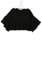 Philosophy Di Lorenzo Serafini Kids Teen Ruffled Crop Top - Black