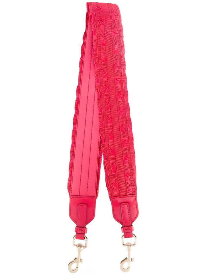 Salvatore Ferragamo Textured Detachable Shoulder Strap, Women's, Red, Cotton/leather