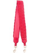 Salvatore Ferragamo Textured Detachable Shoulder Strap, Women's, Red, Cotton/leather