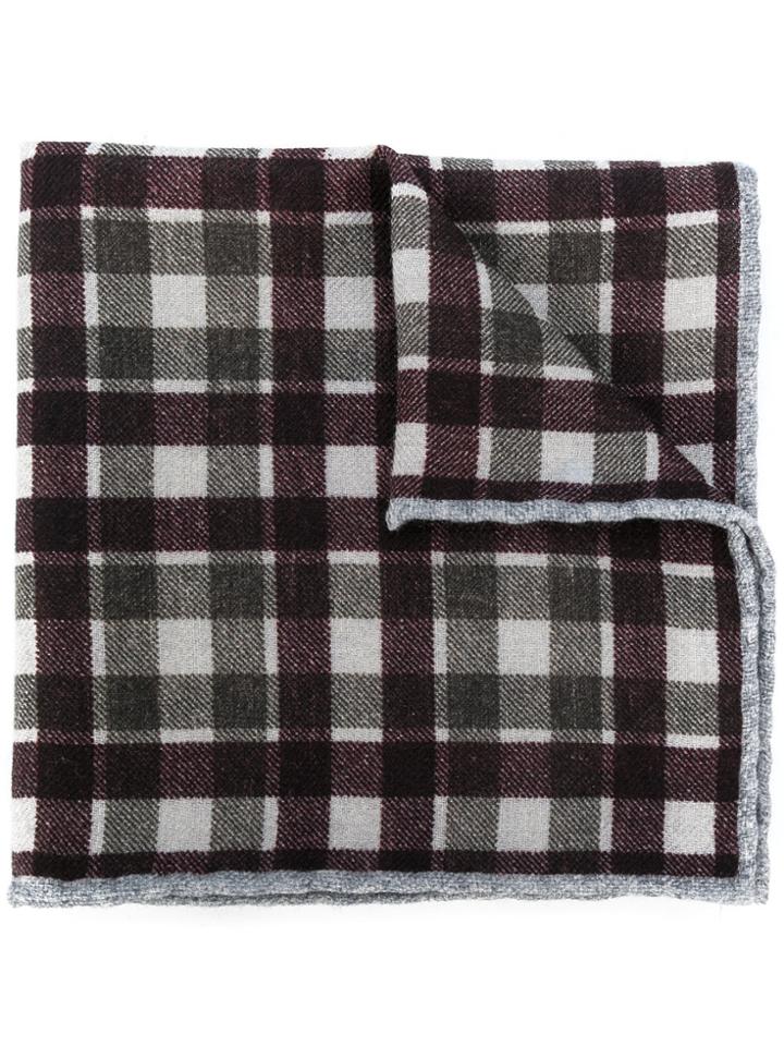 Eleventy Checked Pocket Square - Green