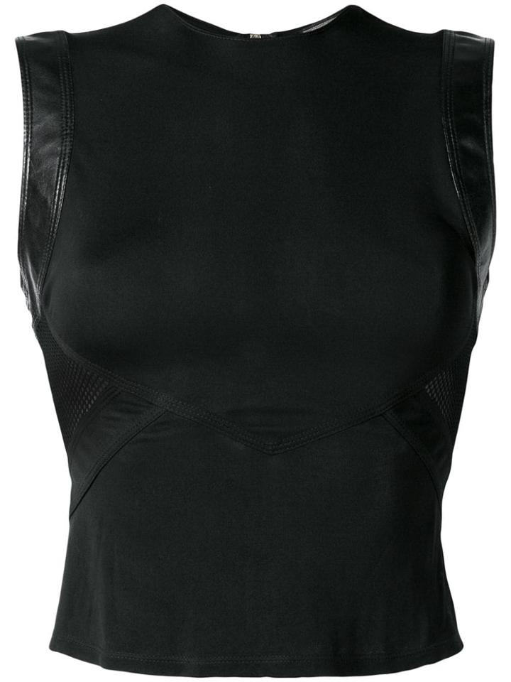 Versace Vintage Mesh Panel Top - Black