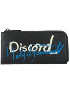 Yohji Yamamoto Slogan Zip Around Wallet - Black