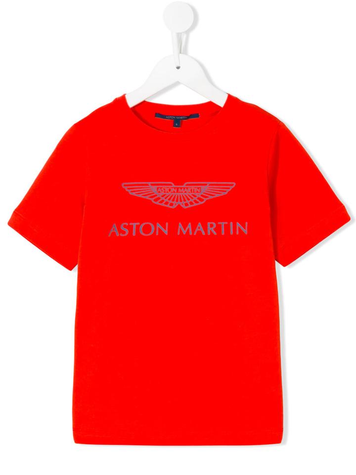Aston Martin Kids Logo Print T-shirt, Boy's, Size: 6 Yrs, Yellow/orange