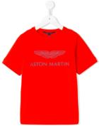 Aston Martin Kids Logo Print T-shirt, Boy's, Size: 6 Yrs, Yellow/orange