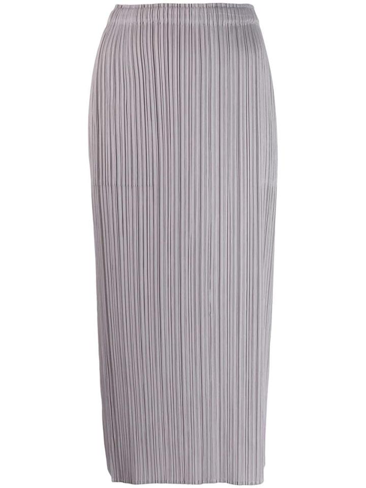 Pleats Please By Issey Miyake Pleated Midi Skirt - Grey