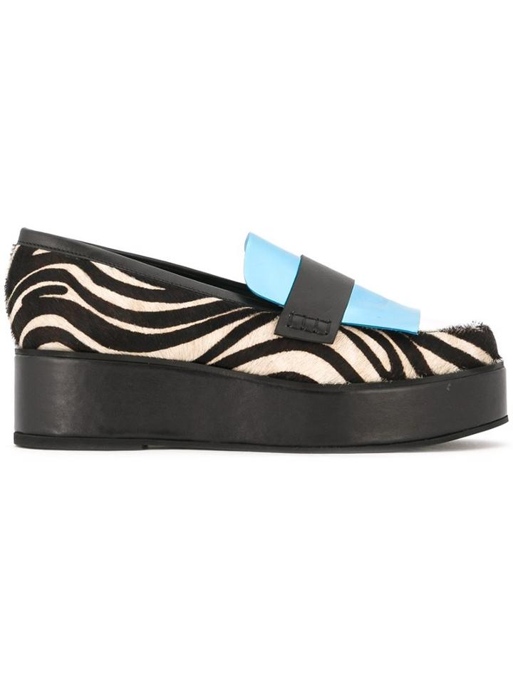 House Of Holland Zebra Print Platform Loafers