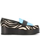 House Of Holland Zebra Print Platform Loafers