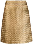Paule Ka Fish-scales Print Skirt - Gold