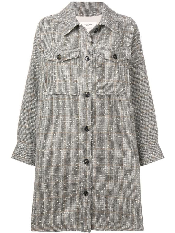 Isabel Marant Étoile Oversized Bobbled Check Coat - Grey