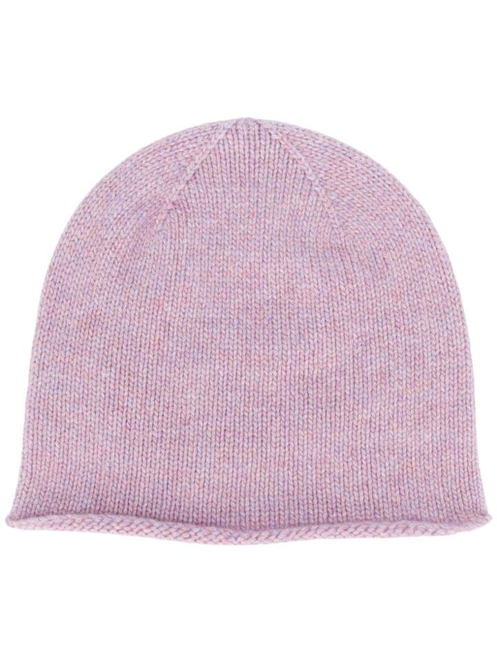 Pringle Of Scotland Fine Knit Beanie - Pink & Purple