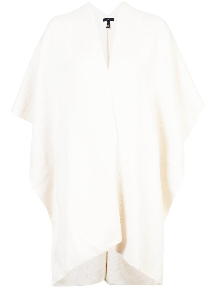 Voz Open Front Poncho - White