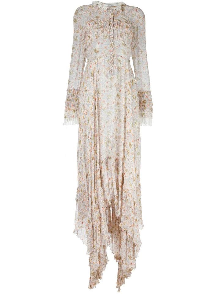 Philosophy Di Lorenzo Serafini - Long Floral Shirt Dress - Women - Rayon - 40, Women's, Nude/neutrals, Rayon