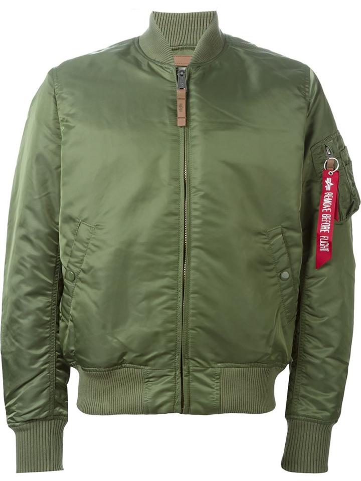 Alpha Industries Classic Bomber Jacket, Men's, Size: Small, Green, Nylon/polyester
