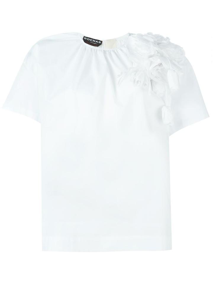 Rochas Appliqué Round Neck Blouse