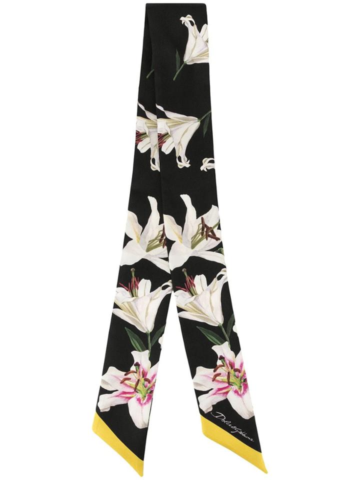 Dolce & Gabbana Lily Print Headband - Black