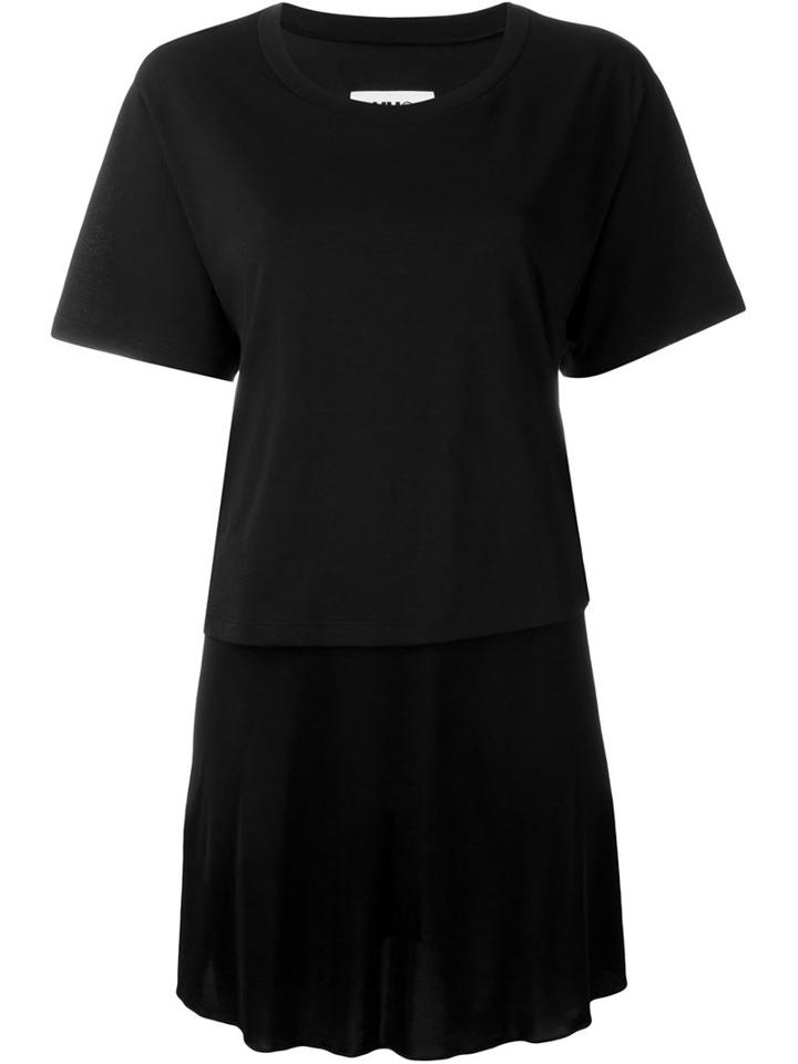 Mm6 Maison Margiela Layered T-shirt, Women's, Size: M, Black, Cotton/viscose