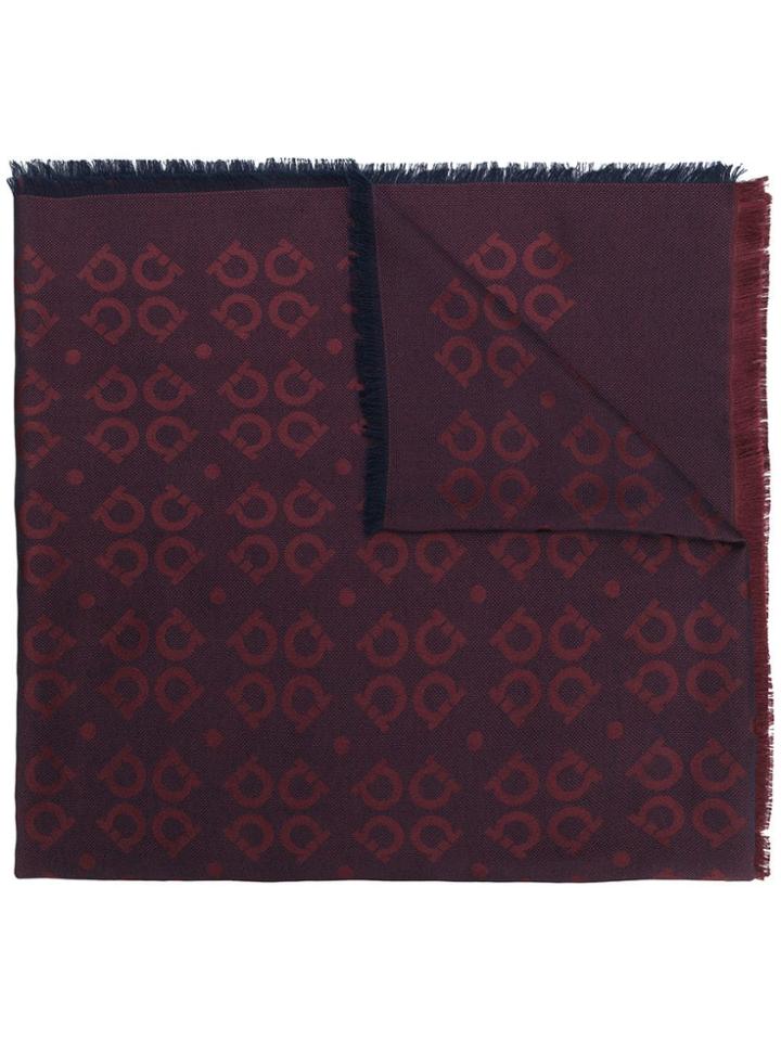 Salvatore Ferragamo Gancio Print Scarf - Red