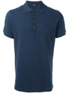 Diesel Logo Detail Polo Shirt, Men's, Size: Large, Blue, Cotton/spandex/elastane