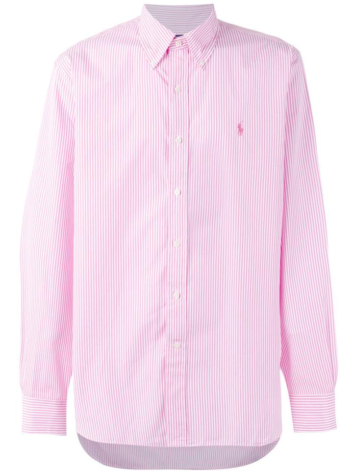Polo Ralph Lauren Striped Shirt, Men's, Size: 17, Pink/purple, Cotton