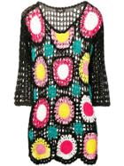 Twin-set Crochet Knit Dress - Black