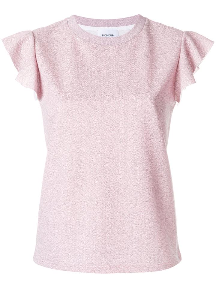 Dondup Ruffle Sleeve T-shirt - Pink & Purple