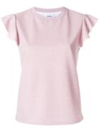 Dondup Ruffle Sleeve T-shirt - Pink & Purple