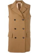 No21 Sleeveless Coat, Women's, Size: 42, Brown, Cupro/viscose/spandex/elastane