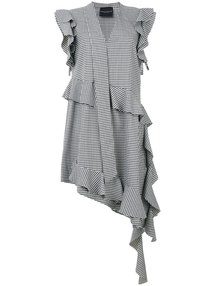 Erika Cavallini Vichy Ruffle Dress - Black