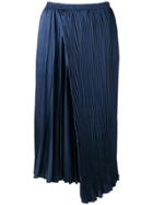 Vince Asymmetric Pleated Skirt - Blue