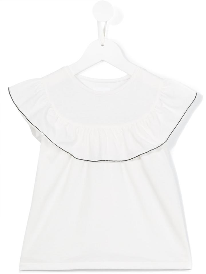 Douuod Kids Ruffled T-shirt, Girl's, Size: 8 Yrs, White