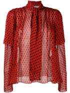 Dvf Diane Von Furstenberg Polka Dot Printed Blouse - Red