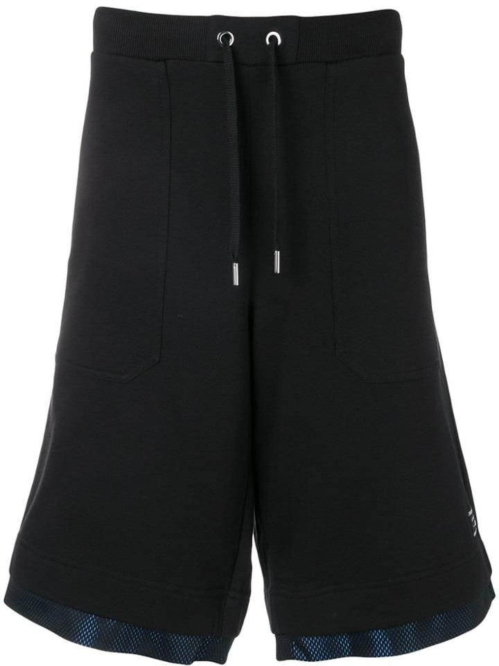 Versace Jeans Mesh Panel Drawstring Shorts - Black