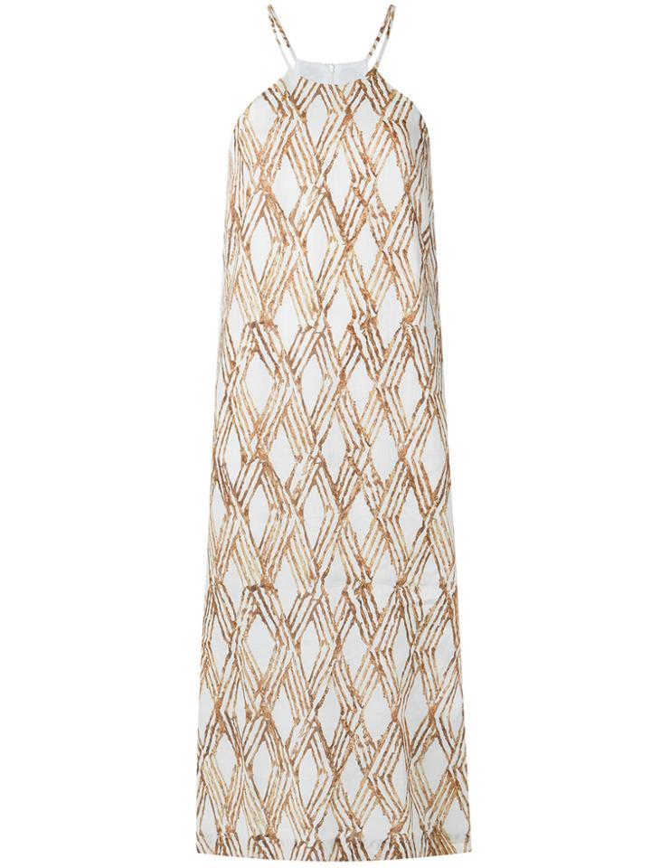 Andrea Marques Printed Midi Dress - White