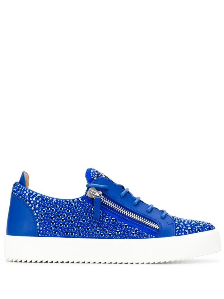 Giuseppe Zanotti Frankie Rhinestone Sneakers - Blue