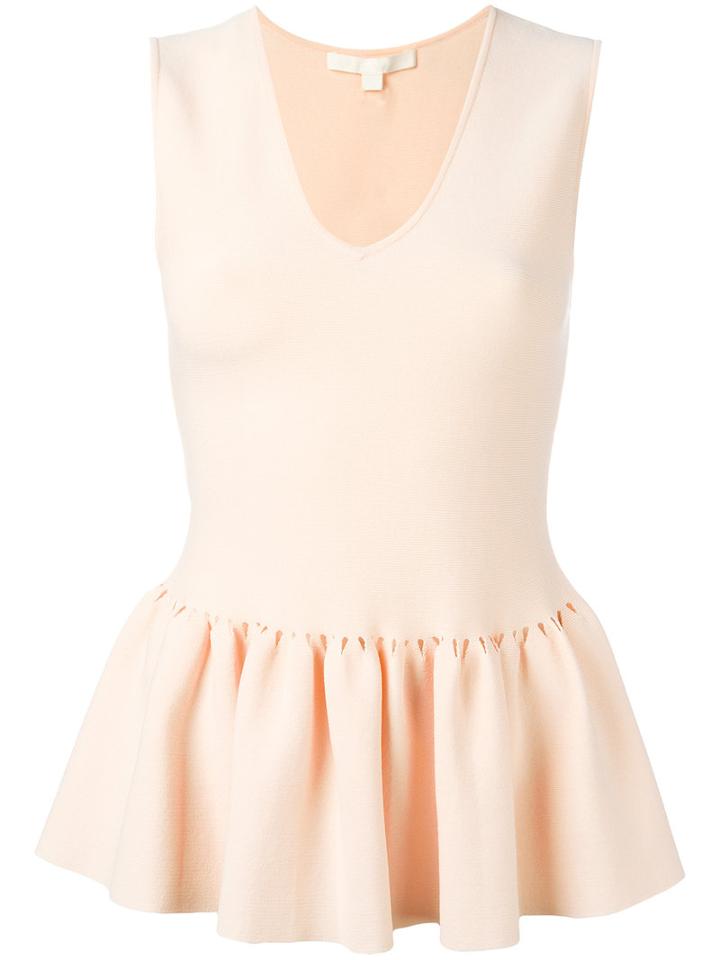 Jonathan Simkhai - Ruffle Hem Tank - Women - Nylon/viscose - S, Pink/purple, Nylon/viscose