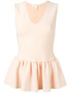 Jonathan Simkhai - Ruffle Hem Tank - Women - Nylon/viscose - S, Pink/purple, Nylon/viscose