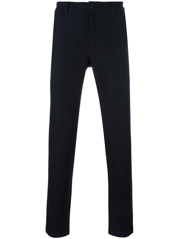 Plac Pinstripe Tailored Trousers, Men's, Size: Small, Blue, Rayon/wool