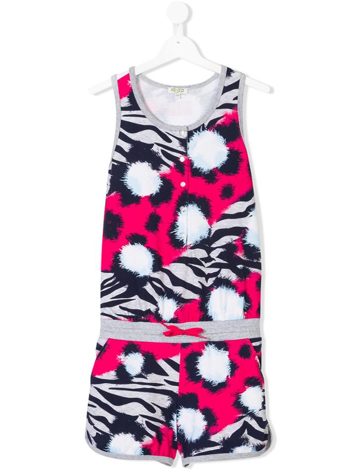 Kenzo Kids Teen Animal Print Playsuit - Multicolour
