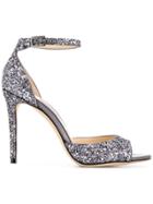Jimmy Choo Glitter Embellished Sandals - Silver