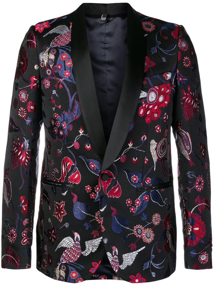 Christian Pellizzari Embroidered Blazer - Black
